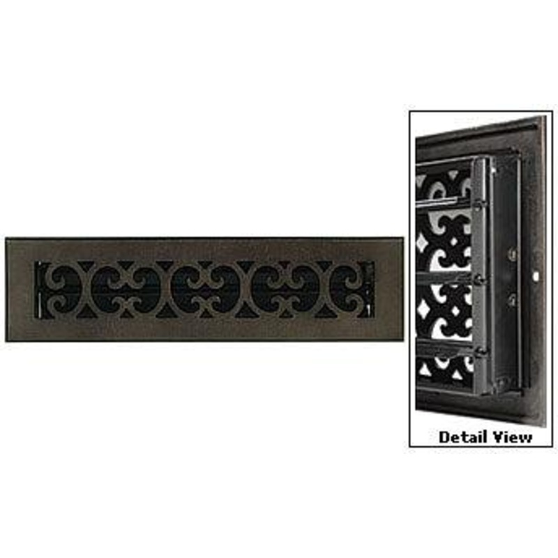 Hamilton Sinkler Decorative Cast Bronze Scroll Vent Floor Register – 10×2-1/4in. (Bronze Patina) HAM-HVT-210-BP
