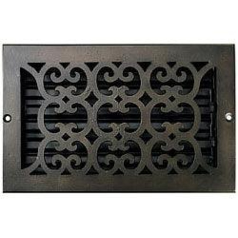 Hamilton Sinkler Decorative Cast Bronze Scroll Vent Wall Grille – 26x10in. (Bronze Patina) HAM-RVT-1026-BP