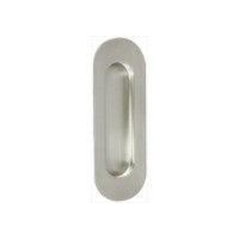 INOX Oblong Pocket Flush Pull, 4-23/32 Inch Length, Polished Stainless Steel FHIX04-32