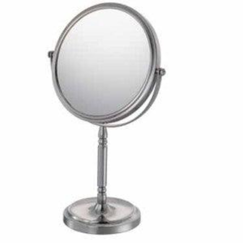 86645 Round 5X/1X Double-sided Non-lighted Recessed Base Freestanding Mirror