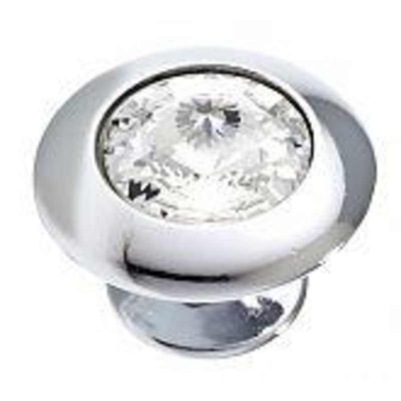 TopEx 1-3/16 (30mm) Round Crystal Cabinet Knob (Bright Chrome) TEX-10779B40