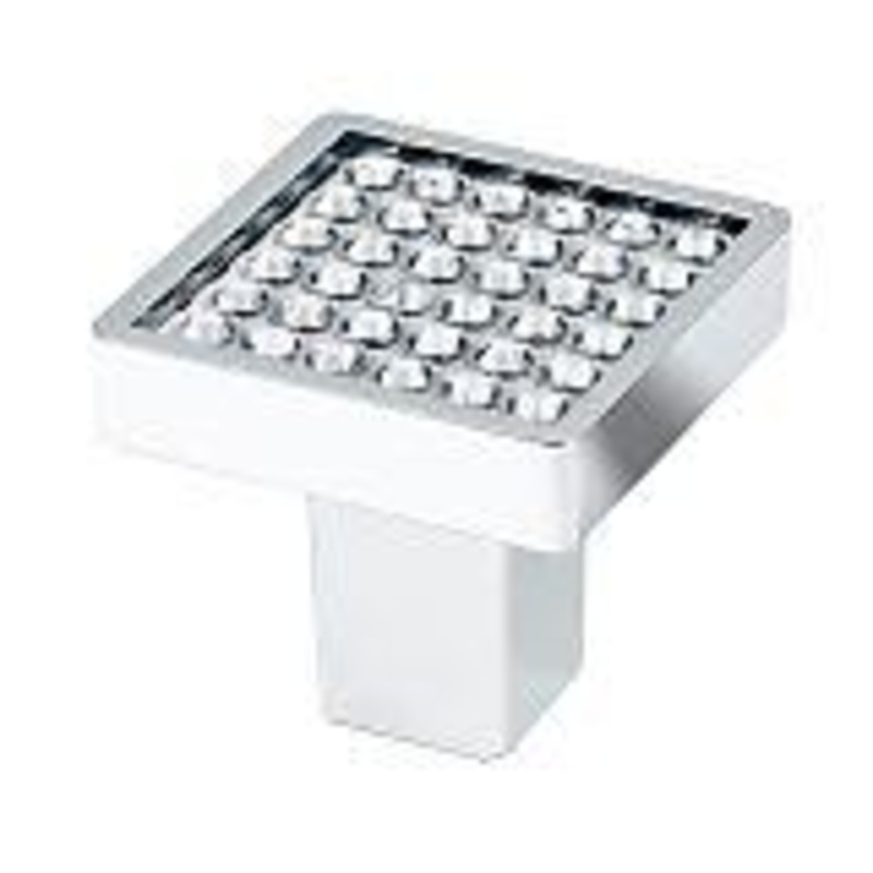 TopEx Crystal  (0mm) Square Swarovski Crystal Cabinet Knob (Bright Chrome) P2058CRLSWA