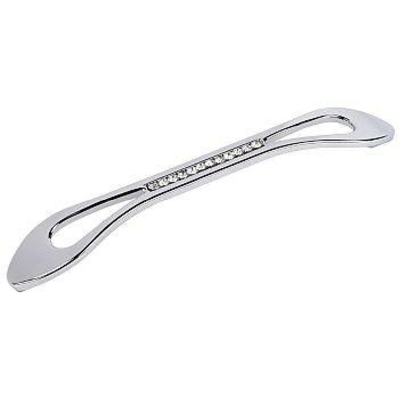 TopEx Crystal Bow 6-9/32 (160mm)c.c. Cabinet Pull with Decorative Ends (Bright Chrome) 8-112501600040