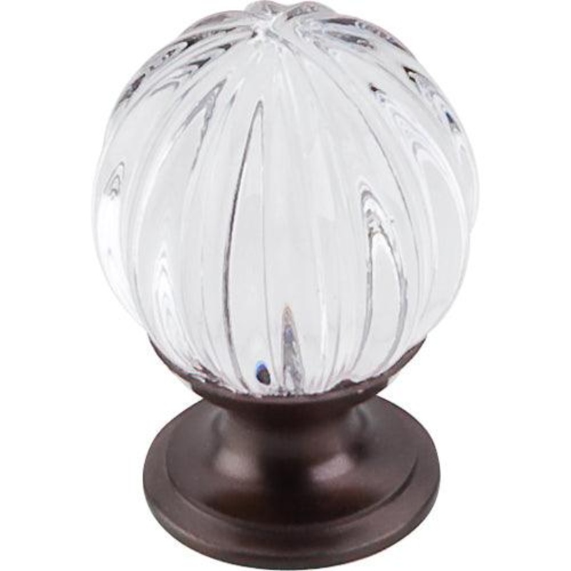Top Knobs TK127ORB Clear Melon Crystal Knob 1 1/8 w/ Oil Rubbed Bronze Base