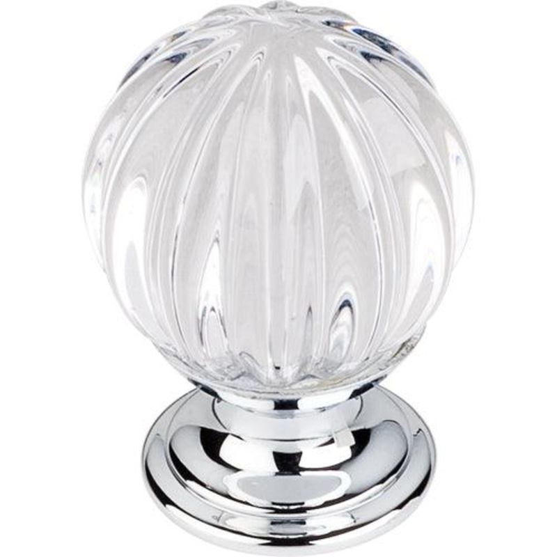 Top Knobs TK127PC Clear Melon Crystal Knob 1 1/8 w/ Polished Chrome Base