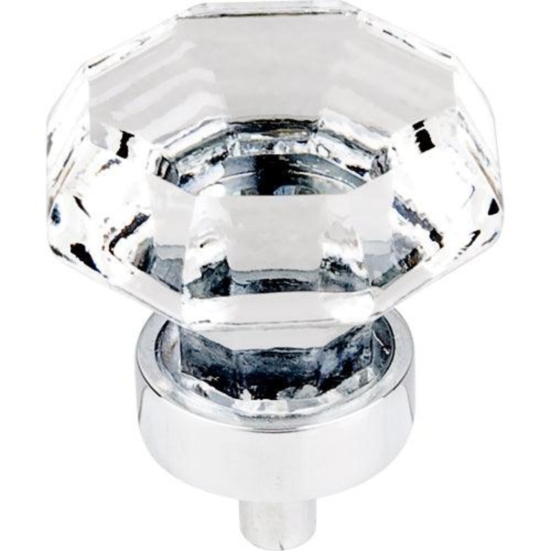 Top Knobs TK128PC Clear Octagon Crystal Knob 1 3/8 w/ Polished Chrome Base