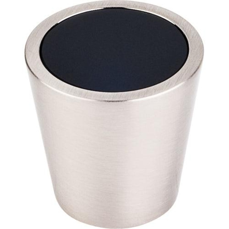 Top Knobs TK129BSN Black Crystal Center Knob 1 1/16 w/ Brushed Satin Nickel Shell