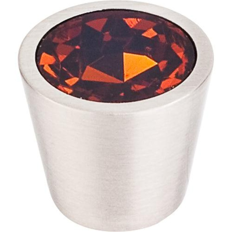 Top Knobs TK134BSN Wine Crystal Center Knob 3/4 w/ Brushed Satin Nickel Shell
