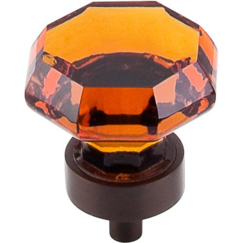 Top Knobs TK138ORB Wine Octagon Crystal Knob 1 3/8 w/ Oil Rubbed Bronze Base