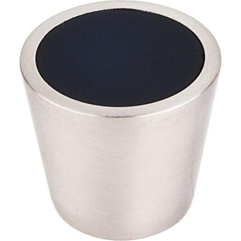 Top Knobs TK130BSN Black Crystal Center Knob 3/4 w/ Brushed Satin Nickel Shell