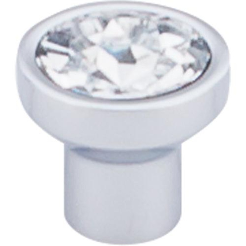 Top Knobs TK735PC Wentworth Crystal Round Knob 13/16 – Polished Chrome Base