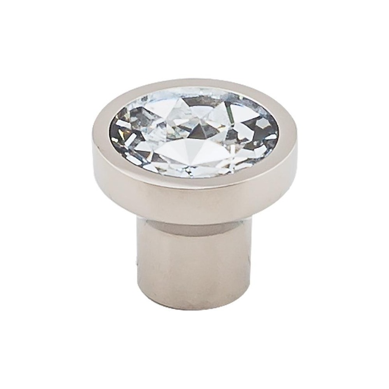 Top Knobs TK735PN Wentworth Crystal Round Knob 13/16 – Polished Nickel Base