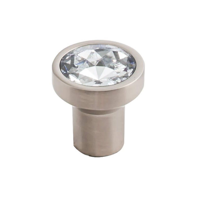 Top Knobs TK736BSN Wentworth Crystal Round Knob 1 1/8 – Brushed Satin Nickel Base