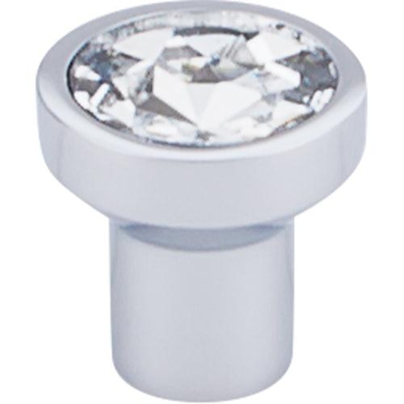 Top Knobs TK736PC Wentworth Crystal Round Knob 1 1/8 – Polished Chrome Base