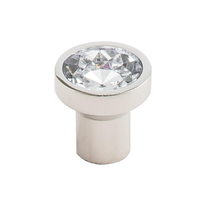 Top Knobs TK736PN Wentworth Crystal Round Knob 1 1/8 – Polished Nickel Base