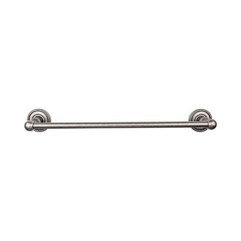 Top Knobs ED10APF Edwardian Bath 30 Single Towel Bar – Antique Pewter – Rope Backplate