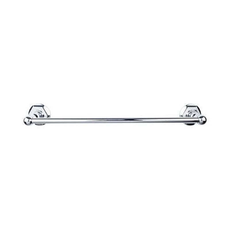 Top Knobs ED10PCB Edwardian Bath 30 Single Towel Bar – Polished Chrome – Hex Backplate