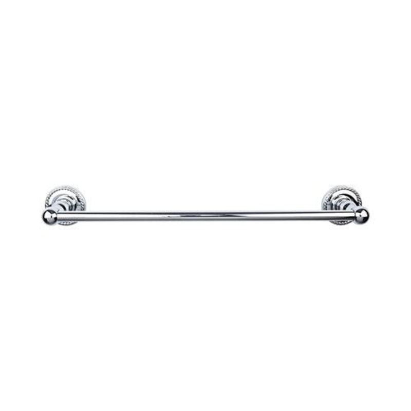 Top Knobs ED10PCF Edwardian Bath 30 Single Towel Bar – Polished Chrome – Rope Backplate
