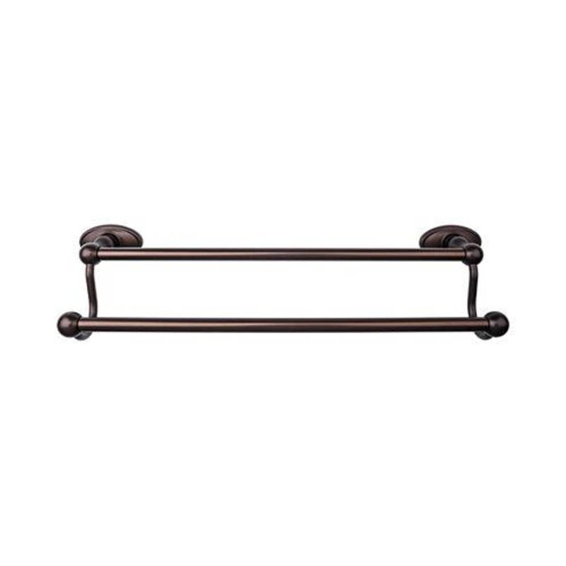 Top Knobs ED11ORBC Edwardian Bath 30 Double Towel Bar – Oil Rubbed Bronze – Oval Backplate