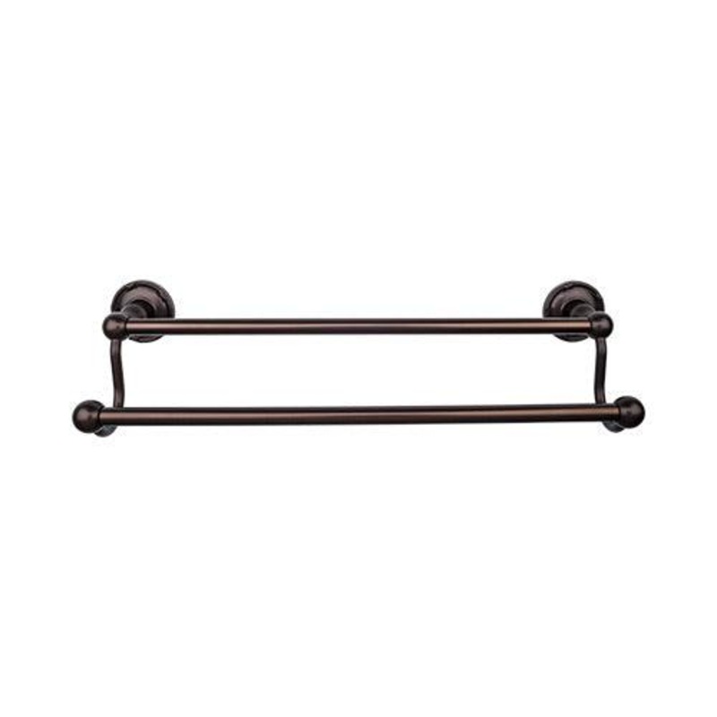 Top Knobs ED11ORBE Edwardian Bath 30 Double Towel Bar – Oil Rubbed Bronze – Ribbon Backplate
