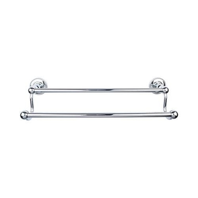 Top Knobs ED11PCA Edwardian Bath 30 Double Towel Bar – Polished Chrome – Beaded Backplate