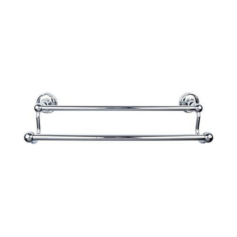 Top Knobs ED11PCE Edwardian Bath 30 Double Towel Bar – Polished Chrome – Ribbon Backplate