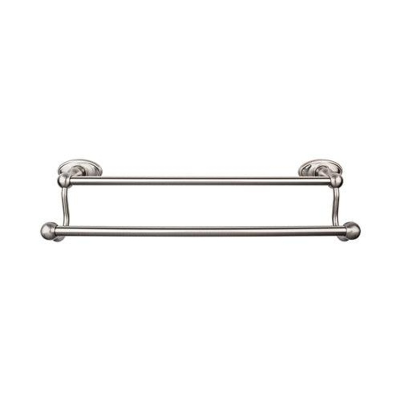 Top Knobs ED9BSNC Edwardian Bath 24 Double Towel Bar – Brushed Satin Nickel – Oval Backplate