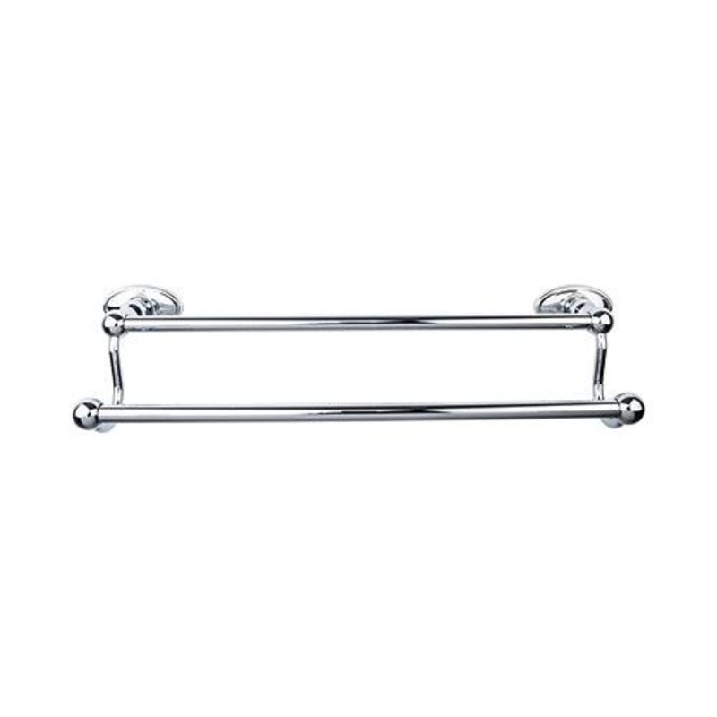 Top Knobs ED9PCC Edwardian Bath 24 Double Towel Bar – Polished Chrome – Oval Backplate