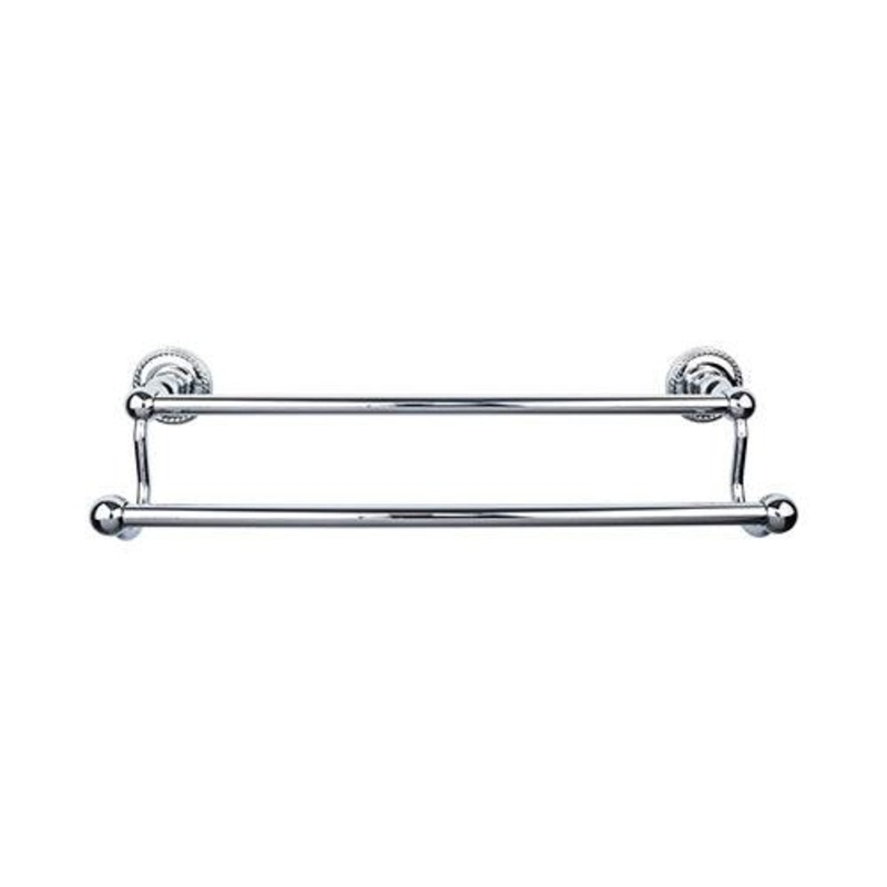 Top Knobs ED9PCF Edwardian Bath 24 Double Towel Bar – Polished Chrome – Rope Backplate