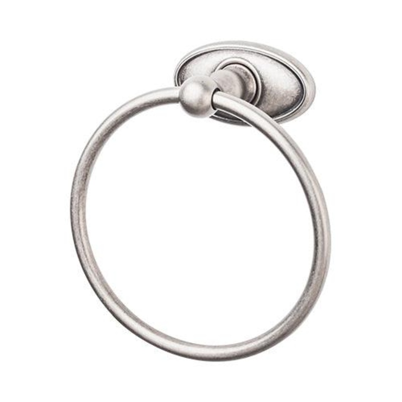 Top Knobs ED5APC Edwardian Bath Ring – Antique Pewter – Oval Backplate