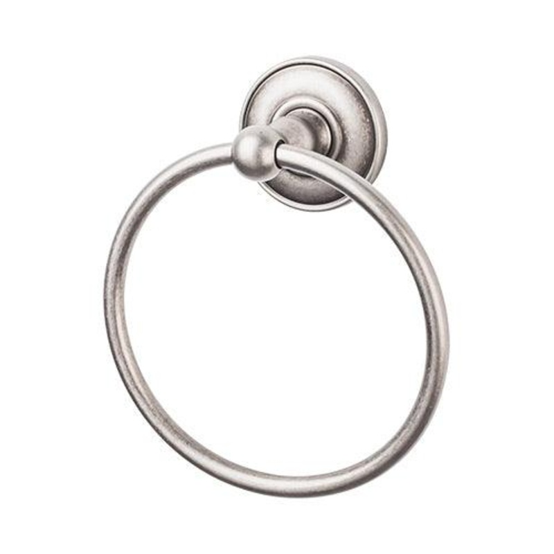 Top Knobs ED5APD Edwardian Bath Ring – Antique Pewter – Plain Backplate
