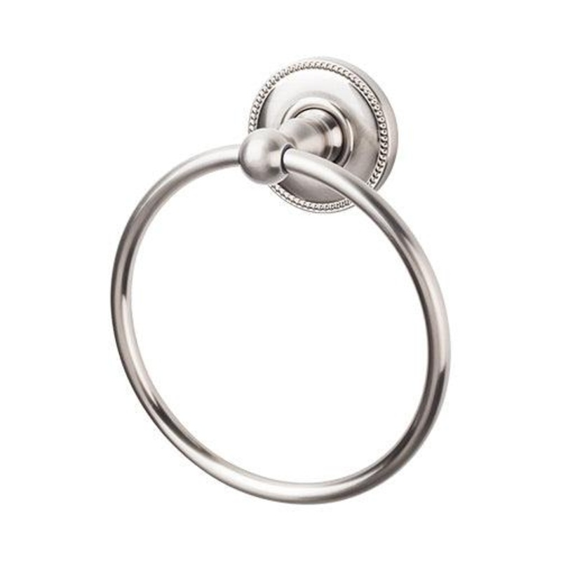 Top Knobs ED5BSNA Edwardian Bath Ring – Brushed Satin Nickel – Beaded Backplate