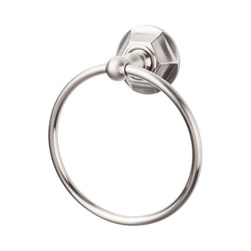Top Knobs ED5BSNB Edwardian Bath Ring – Bushed Satin Nickel – Hex Backplate