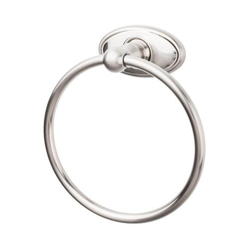 Top Knobs ED5BSNC Edwardian Bath Ring – Bushed Satin Nickel – Oval Backplate