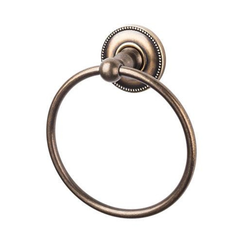 Top Knobs ED5GBZA Edwardian Bath Ring – German Bronze – Beaded Backplate