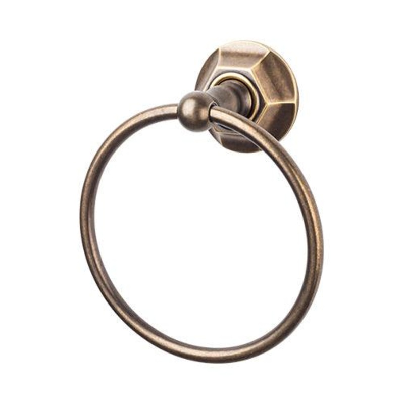 Top Knobs ED5GBZB Edwardian Bath Ring – German Bronze – Hex Backplate