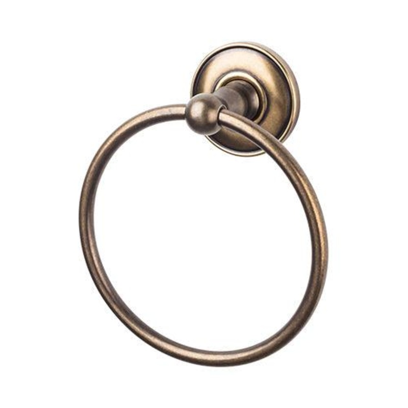 Top Knobs ED5GBZD Edwardian Bath Ring – German Bronze – Plain Backplate