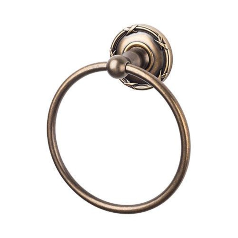 Top Knobs ED5GBZE Edwardian Bath Ring – German Bronze – Ribbon Backplate