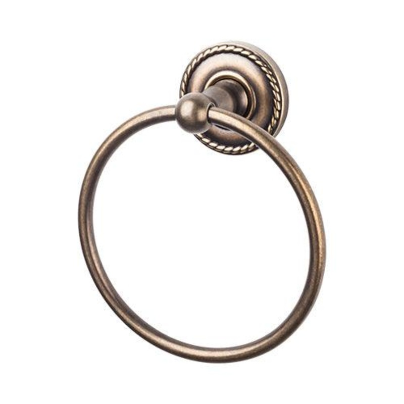 Top Knobs ED5GBZF Edwardian Bath Ring – German Bronze – Rope Backplate