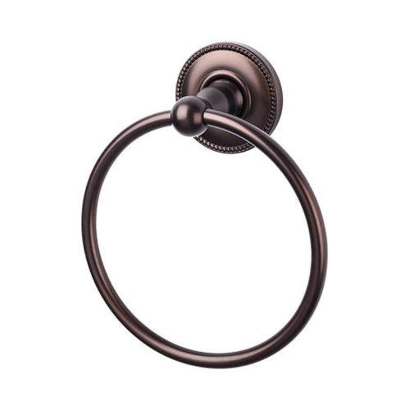 Top Knobs ED5ORBA Edwardian Bath Ring – Oil Rubbed Bronze – Beaded Backplate