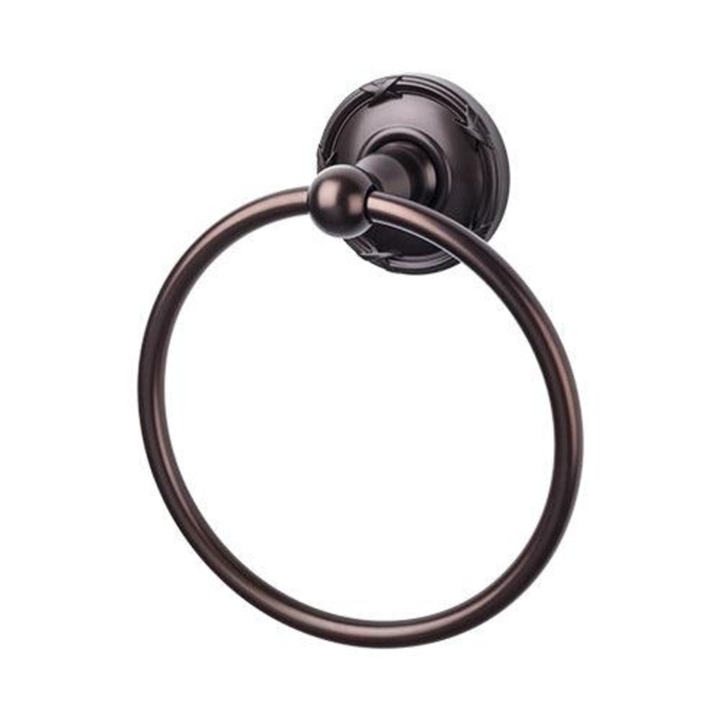 Top Knobs ED5ORBE Edwardian Bath Ring – Oil Rubbed Bronze – Ribbon Backplate
