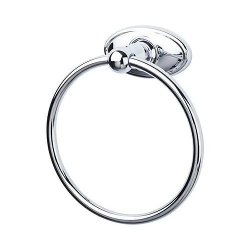Top Knobs ED5PCC Edwardian Bath Ring – Polished Chrome – Oval Backplate