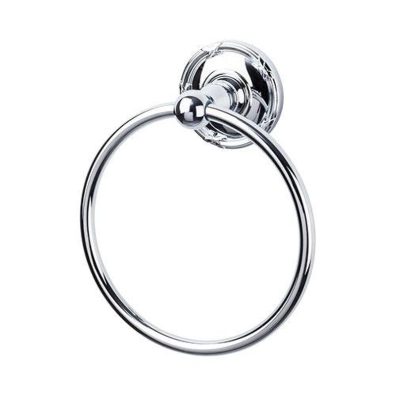 Top Knobs ED5PCE Edwardian Bath Ring – Polished Chrome – Ribbon Backplate
