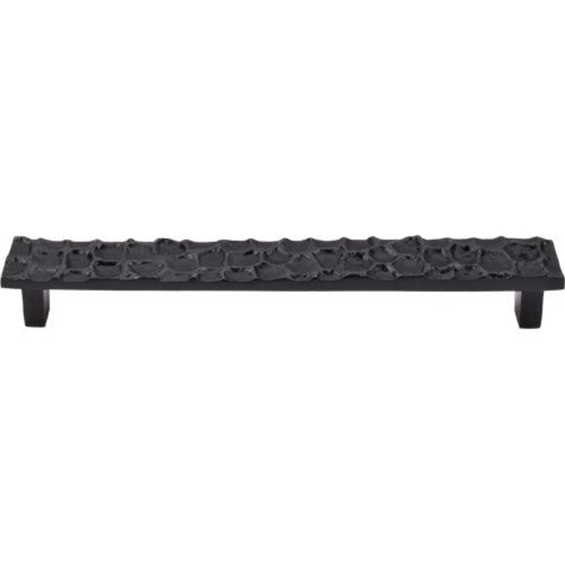 Top Knobs TK307CB Cobblestone Pull 7 9/16 (c-c) – Coal Black