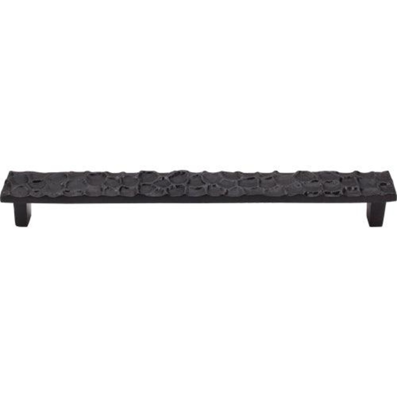 Top Knobs TK308CB Cobblestone Pull 8 13/16 (c-c) – Coal Black