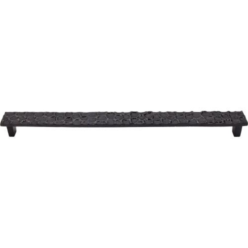 Top Knobs TK309CB Cobblestone Pull 12 9/16 (c-c) – Coal Black