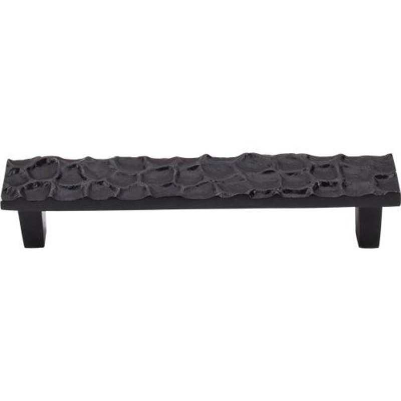 Top Knobs TK305CB Cobblestone Pull 5 1/16 (c-c) – Coal Black