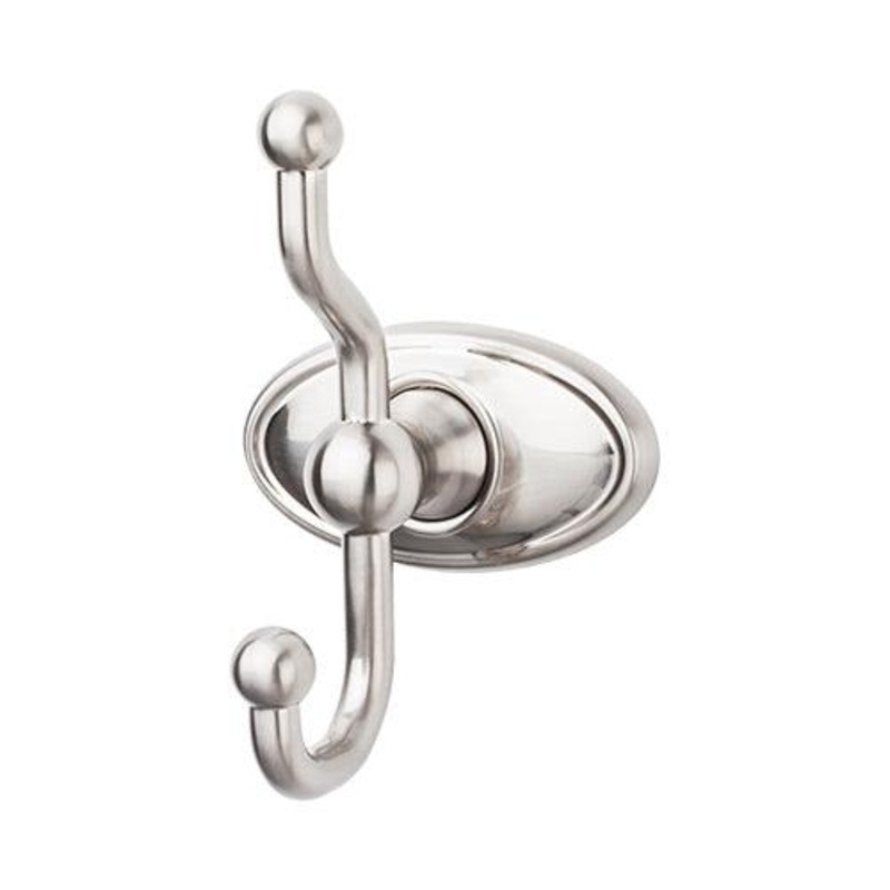 Top Knobs ED2BSNC Edwardian Bath Double Hook – Brushed Satin Nickel – Oval Backplate