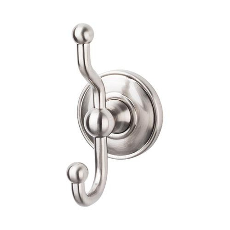 Top Knobs ED2BSND Edwardian Bath Double Hook – Brushed Satin Nickel – Plain Backplate