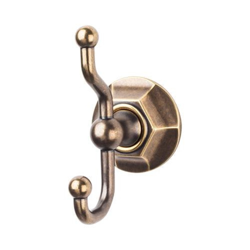 Top Knobs ED2GBZB Edwardian Bath Double Hook – German Bronze – Hex Backplate